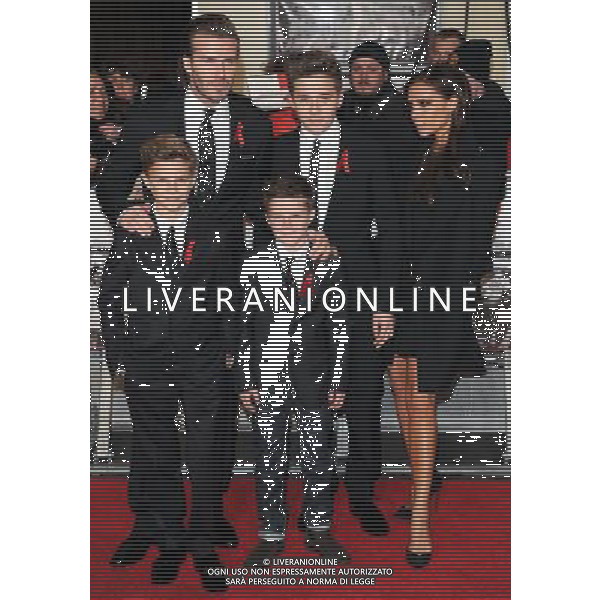  David Beckham, Victoria Beckham, Romeo Beckham, Brooklyn Beckham and Cruz Beckham attending the world premiere of \'The Class of 92\' at the Odeon West End, London, on Sunday December 01, 2013. AG ALDO LIVERANI SAS ONLY ITALY