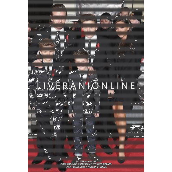  David Beckham, Victoria Beckham, Romeo Beckham, Brooklyn Beckham and Cruz Beckham attending the world premiere of \'The Class of 92\' at the Odeon West End, London, on Sunday December 01, 2013. AG ALDO LIVERANI SAS ONLY ITALY