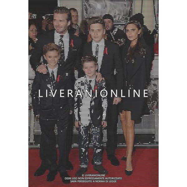  David Beckham, Victoria Beckham, Romeo Beckham, Brooklyn Beckham and Cruz Beckham attending the world premiere of \'The Class of 92\' at the Odeon West End, London, on Sunday December 01, 2013. AG ALDO LIVERANI SAS ONLY ITALY