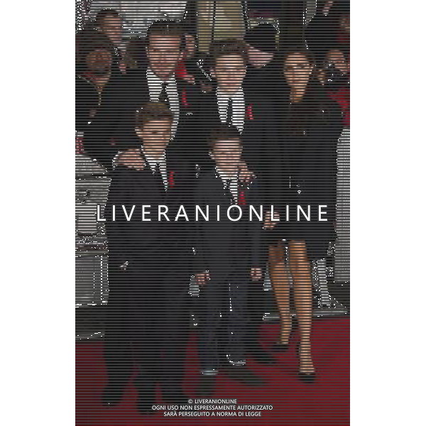 Romeo Beckham, David Beckham, Cruz Beckham, Brooklyn Beckham and Victoria Beckham attends the World premiere of \'The Class of 92\' at the Odeon West End in London. 1st December 2013. AG ALDO LIVERANI SAS ONLY ITALY
