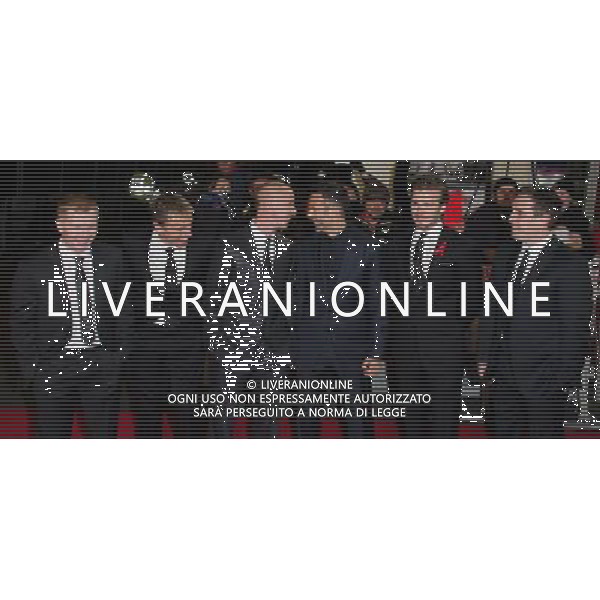 Paul Scholes, Phil Neville, Ryan Giggs, Nicky Butt, David Beckham and Gary Neville attends the World premiere of \'The Class of 92\' at the Odeon West End in London. 1st December 2013. AG ALDO LIVERANI SAS ONLY ITALY