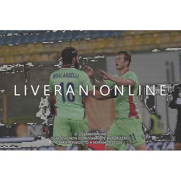 BOLOGNA - SIENA Quarto turno della fase a eliminazione diretta della Coppa Italia Tim Cup 2013/2014 03 dicembre 2013 nella foto esultanza dopo il gol di moscardelli ©SCHICCHI/AGENZIA ALDO LIVERANI SAS