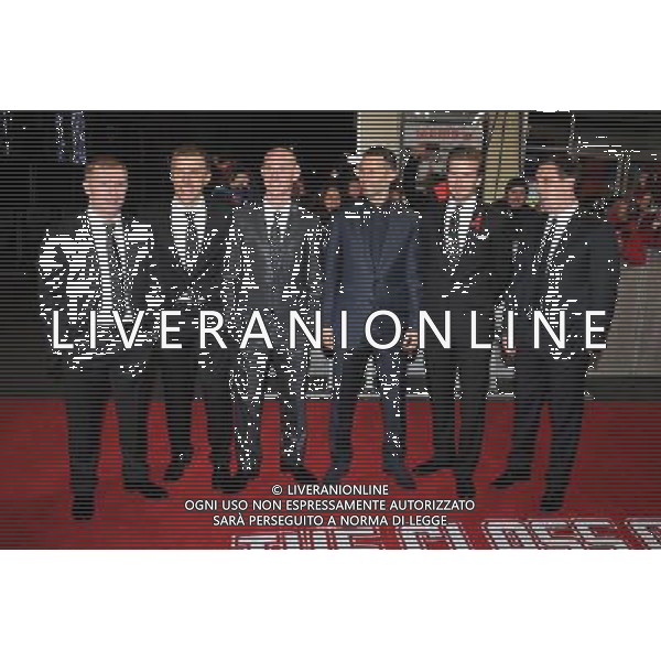 Paul Scholes, Phil Neville, Nicky Butt, Ryan Giggs, David Beckham and Gary Neville attend the World Premiere of The Class Of 92, Odeon West End, London. 1st December 2013 AG ALDO LIVERANI SAS ONLY ITALY AG ALDO LIVERANI SAS ONLY ITALY