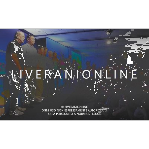 (131206) -- COSTA DO SAUIPE, Dec. 6, 2013 () -- Former soccer players take part in a press conference on the eve of the draw for the World Cup Brazil 2014 in Costa do Sauipe, Brazil, on Dec. 5, 2013. The draw for the groups and matchups of the World Cup Brazil 2014 will take place on Friday. (/Juan Roleri/TELAM) (ce) AG ALDO LIVERANI SAS ONLY ITALY