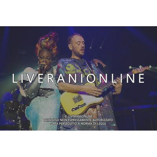 Singer Sharlene Hector performs with Simon Ratcliffe of Electronic duo Basement Jaxx at the first of two shows at Brixton Academy, London, England, UK on 6th December 2013. AG ALDO LIVERANI SAS ONLY ITALY