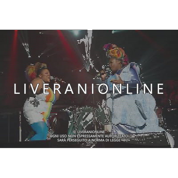 Singers Vula Malinga and Sharlene Hector perform with Electronic duo Basement Jaxx at the first of two shows at Brixton Academy, London, England, UK on 6th December 2013. AG ALDO LIVERANI SAS ONLY ITALY