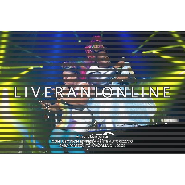Singers Vula Malinga and Sharlene Hector perform with Electronic duo Basement Jaxx at the first of two shows at Brixton Academy, London, England, UK on 6th December 2013. AG ALDO LIVERANI SAS ONLY ITALY