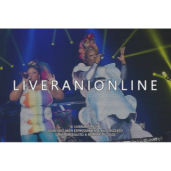 Singers Vula Malinga and Sharlene Hector perform with Electronic duo Basement Jaxx at the first of two shows at Brixton Academy, London, England, UK on 6th December 2013. AG ALDO LIVERANI SAS ONLY ITALY