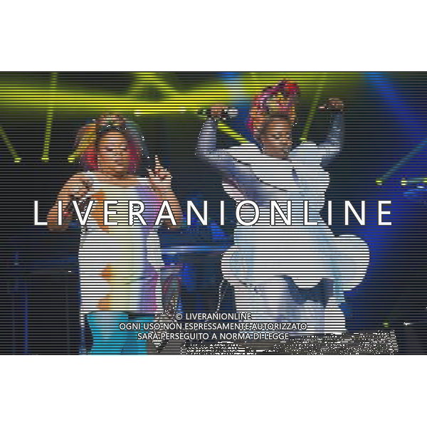 Singers Vula Malinga and Sharlene Hector perform with Electronic duo Basement Jaxx at the first of two shows at Brixton Academy, London, England, UK on 6th December 2013. AG ALDO LIVERANI SAS ONLY ITALY