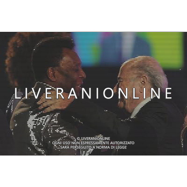 (131206) -- COSTA DO SAUIPE, Dec. 6, 2013 () -- FIFA President Joseph Blatter (R) greets former Brazilian soccer player Edson Arantes do Nascimento \'Pele\' during the final draw for the groups and matchups of the 2014 FIFA World Cup Brazil in Costa do Sauipe, Brazil, on Dec. 6, 2013. (/Juan Roleri/TELAM) AG ALDO LIVERANI SAS ONLY ITALY