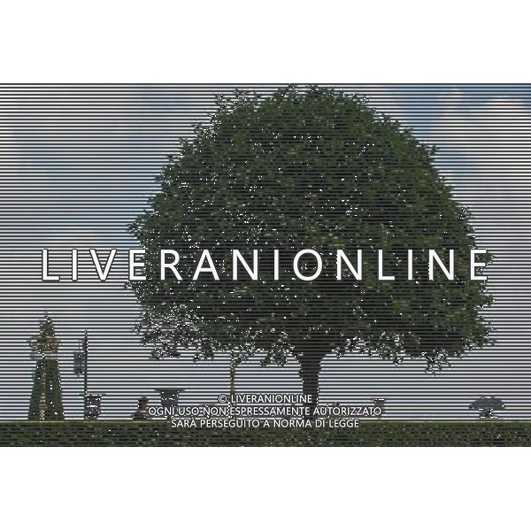 (131207) -- HAIFA (ISRAEL), Dec. 7, 2013 () -- Visitors take photographs at a garden in front the Shrine of the Bab in Haifa, Israel, on Dec. 4, 2013. The Baha\'i Holy Places in Haifa and Western Galilee in Israel was inscribed on the UNESCO World Heritage List in 2008 for their profound spiritual meaning and the testimony they bear to the strong tradition of pilgrimage in the Baha\'i faith. The property includes the two most holy places in the Baha\'i religion associated with the founders, the Shrine of Baha\'u\'llah in Acre and the Shrine of the Bab in Haifa, together with their surrounding gardens, associated buildings and monuments. These two shrines are part of a larger complex of buildings, monuments and sites at seven distinct locations in Haifa and Western Galilee that are visited as part of the Baha\'i pilgrimage. (/Li Rui) AG ALDO LIVERANI SAS ONLY ITALY