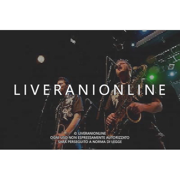 Rocket From The Crypt perform live at Koko, Camden, on Friday 6 December 2013. Picture shows Apollo 9 (real name Paul O\'Beirne) and JC 2000 (real name Jason Crane). AG ALDO LIVERANI SAS ONLY ITALY