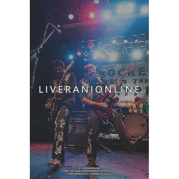 Rocket From The Crypt perform live at Koko, Camden, on Friday 6 December 2013. Picture shows Speedo (real name John Reis) and ND (real name Andy Stamets). AG ALDO LIVERANI SAS ONLY ITALY