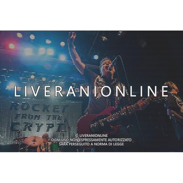 Rocket From The Crypt perform live at Koko, Camden, on Friday 6 December 2013. Picture shows Speedo (real name John Reis). AG ALDO LIVERANI SAS ONLY ITALY