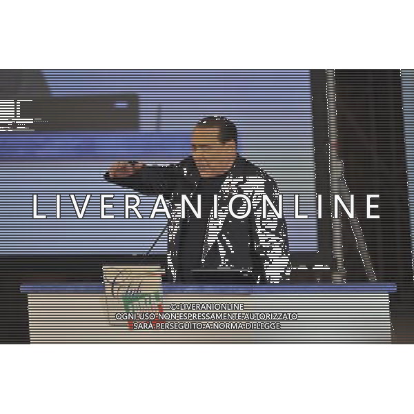 Silvio Berlusconi all\'auditorium Conciliazione incontra i suoi iscritti ai club di Forza Italia per il battesimo dei primi mille club Forza Silvio a Roma, 08 dicembre 2013 ©Corradetti/AGENZIA ALDO LIVERANI SAS
