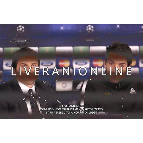Juventus head coach Antonio Conte and goalkeeper Gianluigi Buffon gives a press conference at the TT Arena Stadium in Istanbul on December 9, 2013, on the eve of the UEFA Champions League football match Galatasaray vs Juventus AG ALDO LIVERANI SAS ONLY ITALY AG ALDO LIVERANI SAS ONLY ITALY