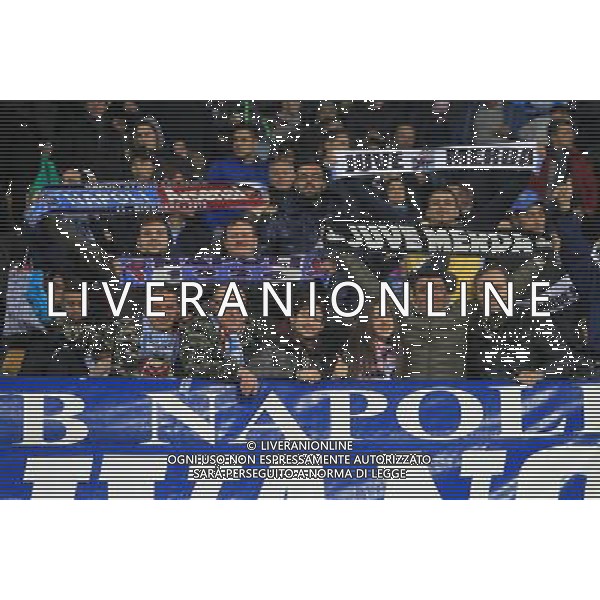 NAPOLI - ARSENAL CHAMPIONS LEAGUE 11 DICEMBRE 2013 NELLA FOTO: TIFOSI NAPOLI ©MOSCA/AGENZIA ALDO LIVERANI SAS