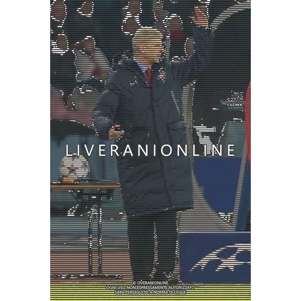NAPOLI - ARSENAL CHAMPIONS LEAGUE 11 DICEMBRE 2013 NELLA FOTO: ARSENE WENGER ©MOSCA/AGENZIA ALDO LIVERANI SAS