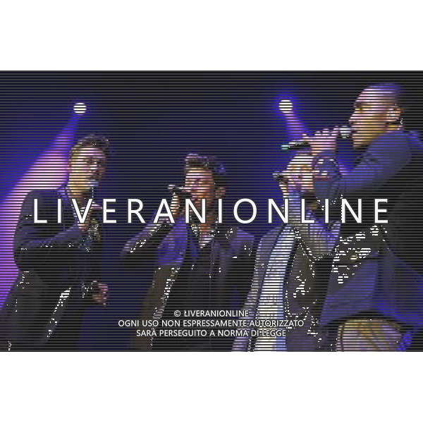 Blue perform at Brighton Centre on 9 December 2013. Band members include: Antony Costa Duncan James Lee Ryan Simon Webbe