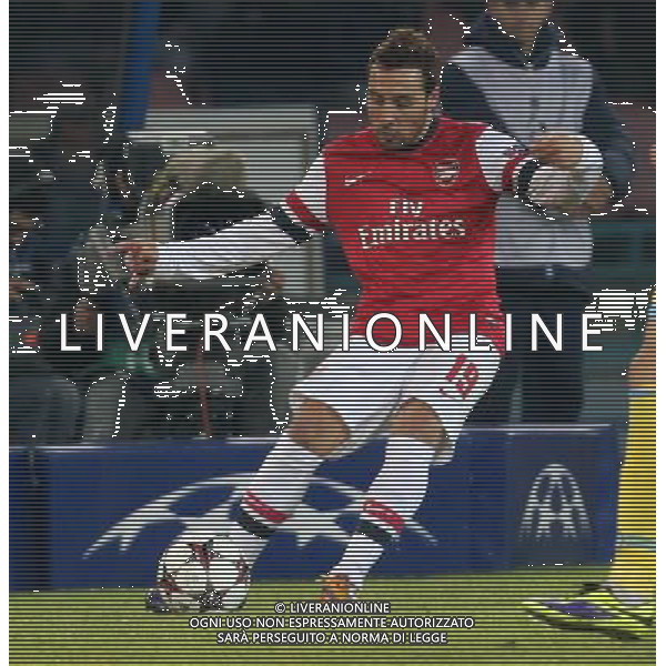 ARSENAL FOOTBALL CLUB NELLA FOTO: SANTI CAZORLA FOTO MOSCA- AG.LIVERANI NAPOLI ARSENAL CHAMPIONS LEAGUE 11-12-2012 AG ALDO LIVERANI SAS