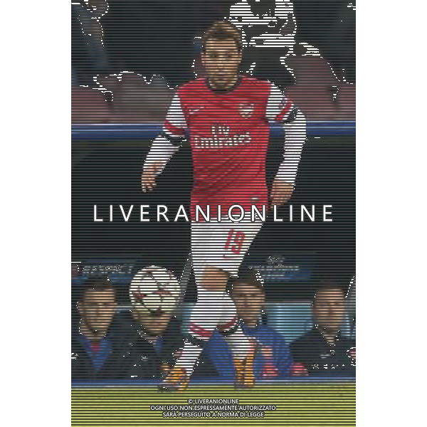 ARSENAL FOOTBALL CLUB NELLA FOTO: SANTI CAZORLA FOTO MOSCA- AG.LIVERANI NAPOLI ARSENAL CHAMPIONS LEAGUE 11-12-2012 AG ALDO LIVERANI SAS