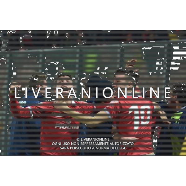 PERUGIA SALERNITANA LEGA PRO 13-12-2013 NELLA FOTO DOPO GOAL NICCO FOTO ROBERTO SETTONCE-AG ALDO LIVERANI SAS