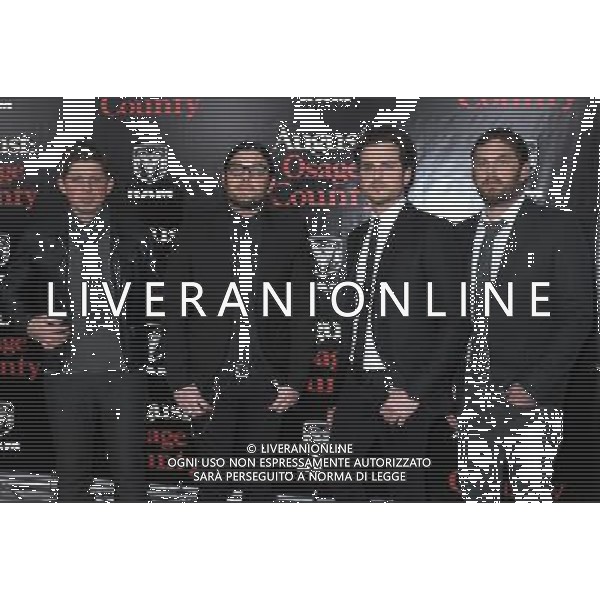 Matthew Followill, Nathan Followill, Jared Followill and Caleb Followill of Kings of Leon attend the \'August: Osage County\' premiere at Ziegfeld Theater on December 12, 2013 in New York City AG ALDO LIVERANI SAS ONLY ITALY