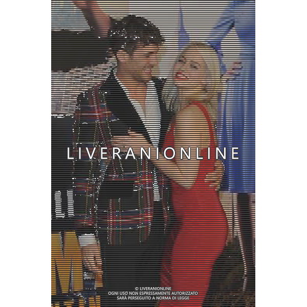Max Rogers and Kimberly Wyatt attend the UK premiere of Anchorman 2: The Legend Continues at Vue West End in London. 11th December 2013 ©PHOTOSHOT/AGENZIA ALDO LIVERANI SAS - ITALY ONLY - EDITORIAL USE ONLY