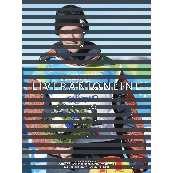 (131217) -- TRENTINO, Dec. 17, 2013 () -- Bronze medal winner Rafael Imhof of Switzerland poses during the victory ceremony for the men\'s halfpipe of snowboard at the 26th Winter Universiade in Trentino, Italy, Dec. 17, 2013. (/He Changshan) @Photoshot/Ag. Aldo Liverani s.a.s.-Only Italy-Editorial Use Only
