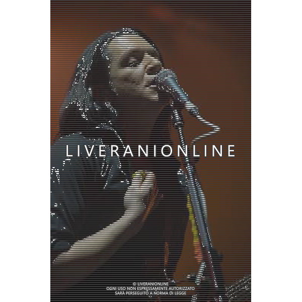 Placebo - Brian Molko - lead vocals, guitars, bass guitar, keyboards performing live in concert at the O2 Brixton Academy, London, United Kingdom Date: 16/12/2013 @Photoshot/Ag. Aldo Liverani s.a.s.-Only Italy-Editorial Use Only