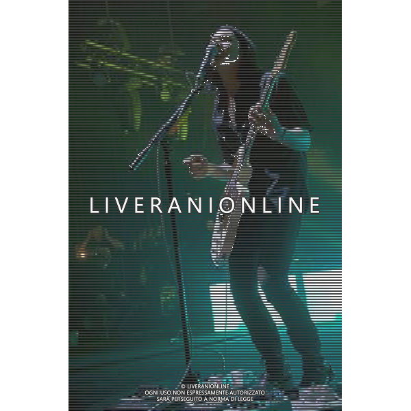 Placebo - Brian Molko lead vocals, guitars, bass guitar, keyboards performing live in concert at the O2 Brixton Academy, London, United Kingdom Date: 16/12/2013 @Photoshot/Ag. Aldo Liverani s.a.s.-Only Italy-Editorial Use Only