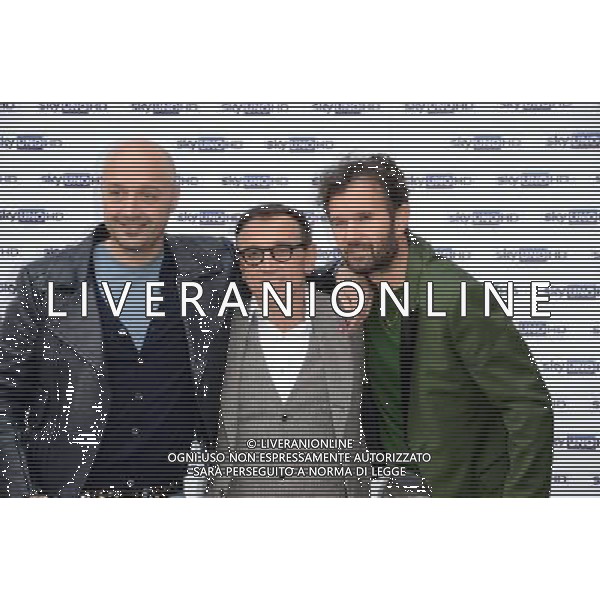 MILANO 18-12-2013 CONFERENZA STAMPA DI PRESENTAZIONE DELLA TERZA STAGIONE DI MASTERCHEF ITALIA NELLA FOTO Joe Bastianich,Bruno Barbieri,Carlo Cracco FOTO ALDO GAZZANIGA AG ALDO LIVERANI SAS