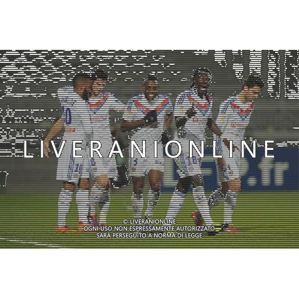 Joie Lyon - Alexandre LACAZETTE / Yoann GOURCUFF / Henri BEDIMO / Bafetimbi GOMIS - 18.12.2013 - Lyon / Reims - 1/8Finale - Coupe de la Ligue Photo : Jean Paul Thomas / Icon Sport *** Local Caption *** AG ALDO LIVERANI SAS ONLY ITALY *** Local Caption *** AG ALDO LIVERANI SAS ONLY ITALY