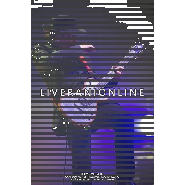 Guitarist Simon Hinkler of Gothic rock band The Mission performs at a co-headline show with Fields Of The Nephilim at Brixton Academy, London, England, UK on 18th December 2013. The band consists of Wayne Hussey and Craig Adams (bass), Simon Hinkler (guitar) and Mike Kelly (drums). AG ALDO LIVERANI SAS ONLY ITALY