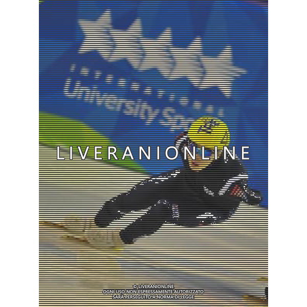 (131219) -- TRENTINO, Dec. 19, 2013 () -- South Korea\'s Noh Jinkyu competes during the men\'s short track 1,500m final at the 26th Winter Universiade in Trentino, Italy, Dec. 18, 2013. Noh Jinkyu claimed the title with 2 minutes and 16. 810 seconds. (/He Changshan) ©PHOTOSHOT/AGENZIA ALDO LIVERANI SAS - ITALY ONLY - EDITORIAL USE ONLY