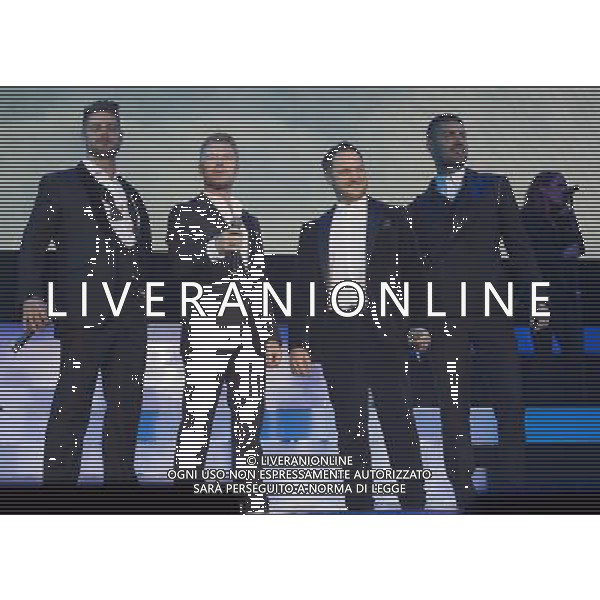Irish boy band Boyzone (Keith Duffy, Mikey Graham, Ronan Keating, and Shane Lynch) perform at Manchester Arena on the last night of their BZ20 tour, 22nd December 2013. AG ALDO LIVERANI SAS ONLY ITALY