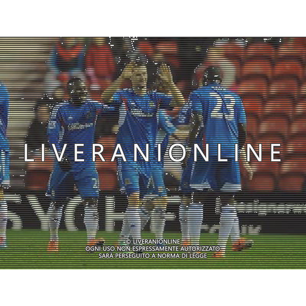 NICK PROSCHWITZ CELEBRATES GOAL MIDDLESBROUGH FC V HULL CITY FC MIDDLESBROUGH FC V HULL CITY FC RIVERSIDE STADIUM, MIDDLESBROUGH, ENGLAND 04 January 2014 GAT77279 FA CUP 3RD ROUND 4/01/2014 WARNING! This Photograph May Only Be Used For Newspaper And/Or Magazine Editorial Purposes. May Not Be Used For Publications Involving 1 player, 1 Club Or 1 Competition Without Written Authorisation From Football DataCo Ltd. For Any Queries, Please Contact Football DataCo Ltd on +44 (0) 207 864 9121 AG ALDO LIVERANI SAS ONLY ITALY
