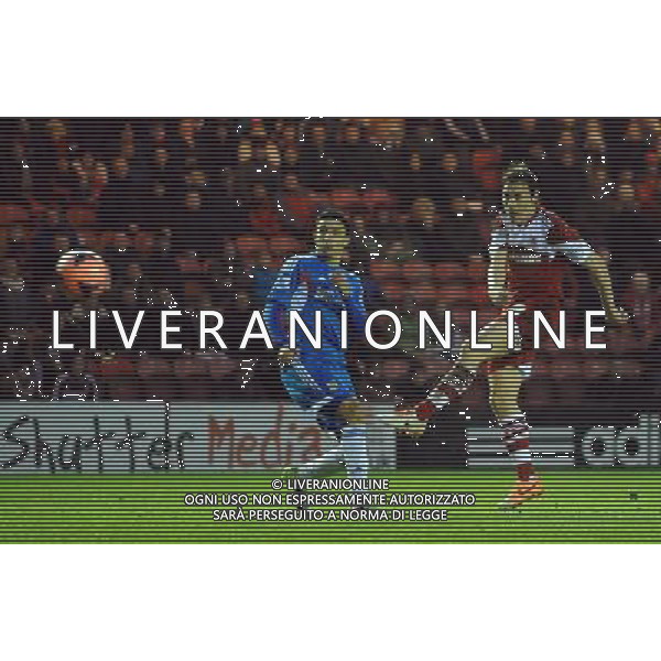 DEAN WHITEHEAD HAS A SHOT ON GOAL MIDDLESBROUGH FC V HULL CITY FC MIDDLESBROUGH FC V HULL CITY FC RIVERSIDE STADIUM, MIDDLESBROUGH, ENGLAND 04 January 2014 GAT77276 FA CUP 3RD ROUND 4/01/2014 WARNING! This Photograph May Only Be Used For Newspaper And/Or Magazine Editorial Purposes. May Not Be Used For Publications Involving 1 player, 1 Club Or 1 Competition Without Written Authorisation From Football DataCo Ltd. For Any Queries, Please Contact Football DataCo Ltd on +44 (0) 207 864 9121 AG ALDO LIVERANI SAS ONLY ITALY