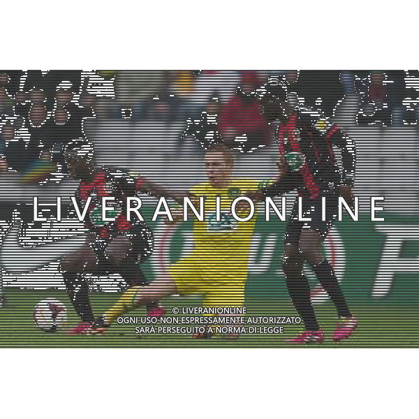 Nampalys MENDY / Adrien TREBEL - 05.01.2014 - Nantes / Nice - 32emeFinale Coupe de France Photo : Vincent Michel / Icon Sport AG ALDO LIVERANI SAS ONLY ITALY