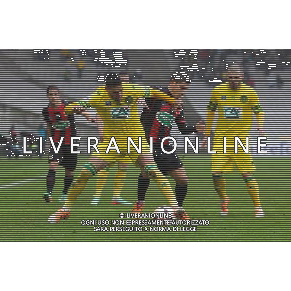 Gabriel CICHERO / Jeremy PIED - 05.01.2014 - Nantes / Nice - 32emeFinale Coupe de France Photo : Vincent Michel / Icon Sport AG ALDO LIVERANI SAS ONLY ITALY