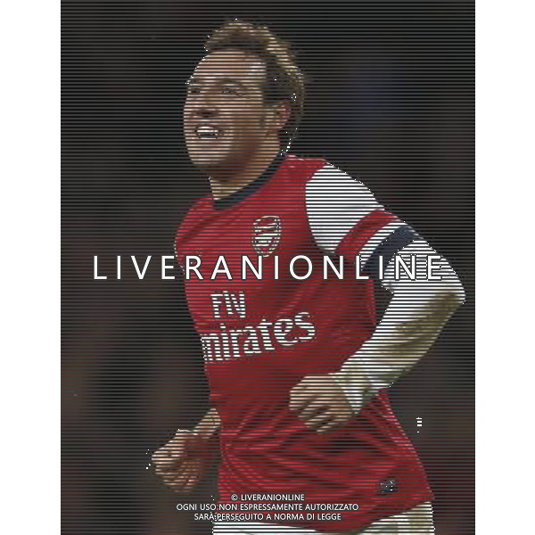 (140105) -- LONDON, Jan. 5, 2014 () -- Santi Cazorla of Arsenal celebrates scoring during FA Cup Third Round match between Arsenal and Tottenham Hotspur at Emirates Stadium in London, Britain on Jan. 4, 2014. Arsenal won 2-0. (/Wang Lili) FOR EDITORIAL USE ONLY. NOT FOR SALE FOR MARKETING OR ADVERTISING CAMPAIGNS. NO USE WITH UNAUTHORIZED AUDIO, VIDEO, DATA, FIXTURE LISTS, CLUBLEAGUE LOGOS OR LIVE SERVICES. ONLINE IN-MATCH USE LIMITED TO 45 IMAGES, NO VIDEO EMULATION. NO USE IN BETTING, GAMES OR SINGLE CLUBLEAGUEPLAYER PUBLICATIONS. AG ALDO LIVERANI SAS ONLY ITALY