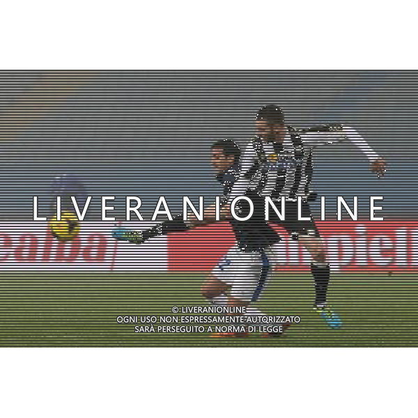 UDINESE - INTER COPPA ITALIA TIM CUP 09 GENNAIO 2014 NELLA FOTO MILITO E HEURTAUX ©GARBUIO/AGENZIA ALDO LIVERANI SAS