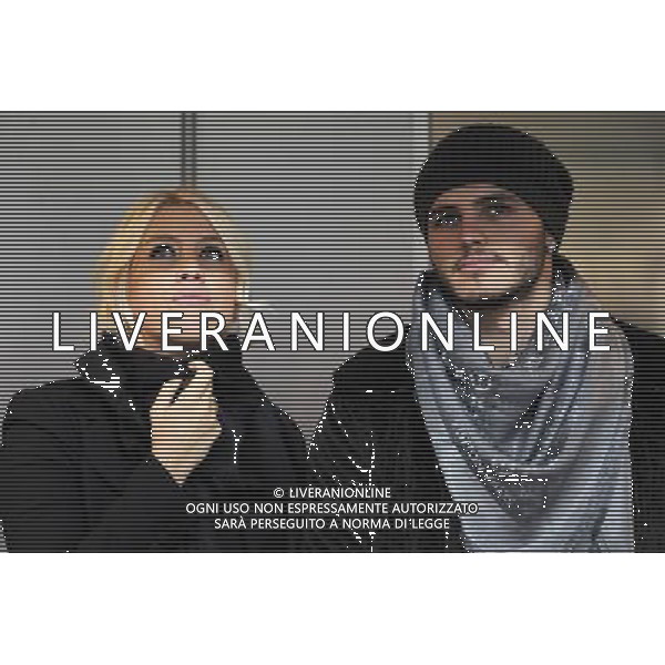 Milano 13-01-2014 Stadio G. Meazza - San Siro Campionato Serie A TIM - 19¡ giornata Inter - ChievoVerona nella foto Wanda Nara con il giocatore dell\'Inter Mauro Icardi foto Roberto Garavaglia - ag. Aldo Liverani sas