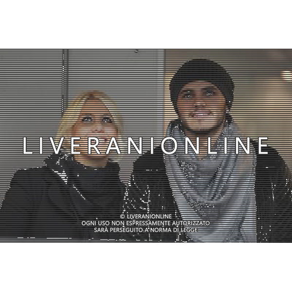 Milano 13-01-2014 Stadio G. Meazza - San Siro Campionato Serie A TIM - 19¡ giornata Inter - ChievoVerona nella foto Wanda Nara con il giocatore dell\'Inter Mauro Icardi foto Roberto Garavaglia - ag. Aldo Liverani sas