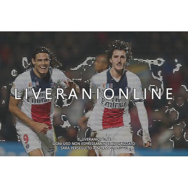 Joie Edinson Cavani / Adrien Rabiot - 14.01.2014 - Bordeaux / Paris Saint Germain - 1/4Finale Coupe de la Ligue Photo : Manuel Blondeau / Icon Sport AG ALDO LIVERANI SAS ONLY ITALY