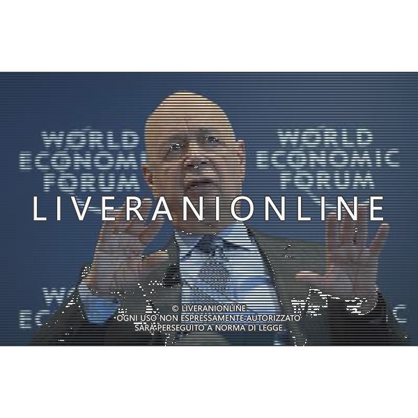 (140115) -- GENEVA, Jan. 15, 2014 () -- Klaus Schwab, founder and executive chairman of the World Economic Forum (WEF), addresses a press conference at the WEF headquarters in Geneva, Jan. 15, 2014. The World Economic Forum (WEF) Annual Meeting scheduled for Jan. 22-26 in Davos of Switzerland would be a platform for global elites to probe into a variety of underlining issues in today\'s world, said founder of WEF on Wednesday. (/Wang Siwei) AG ALDO LIVERANI SAS ONLY ITALY