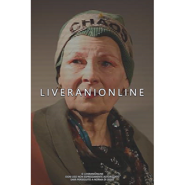 Vivienne Westwood holds press conference alongside End Ecocide in Europe director Prisca Merz to call for environmental destruction to be recognised as a crime on January 15, 2014 at HMS President in London, England. Follows Monday\'s announcement that Total will invest in shale gas in the UK, and comes ahead of a January 21 deadline to achieve one million signatures on an initiative to establish ecocide as a crime. AG ALDO LIVERANI SAS ONLY ITALY