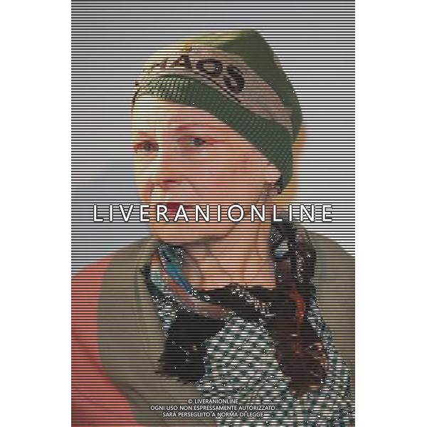 Vivienne Westwood holds press conference alongside End Ecocide in Europe director Prisca Merz to call for environmental destruction to be recognised as a crime on January 15, 2014 at HMS President in London, England. Follows Monday\'s announcement that Total will invest in shale gas in the UK, and comes ahead of a January 21 deadline to achieve one million signatures on an initiative to establish ecocide as a crime. AG ALDO LIVERANI SAS ONLY ITALY