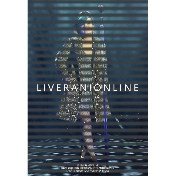  Lily Allen on stage at the \'Under 1 Roof\' concert, held at Hammersmith Apollo, London, on Thursday December 19, 2013. AG ALDO LIVERANI SAS ONLY ITALY