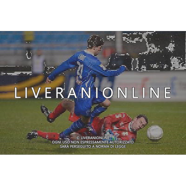 Goal Jimmy CABOT / Bertrand LAQUAIT - 15.01.2014 - Troyes / Evian Thonon - 1/4Finale Coupe de la ligue Photo : Fred Porcu / Icon Sport AG ALDO LIVERANI SAS ONLY ITALY